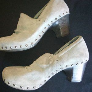 Dansko Tacked Grey Suede Heels Size 39